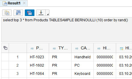 sampling with Bernoulli on SAP HANA database