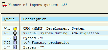 SAP import queues for STMS