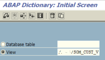 search for a CDS view on ABAP Dictionary