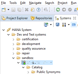 connect to HANA system