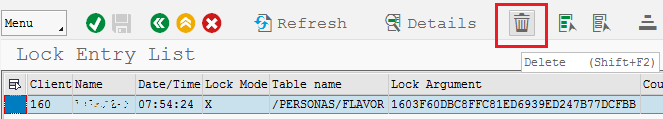 delete lock entry for SAP Personas using SM12 tcode