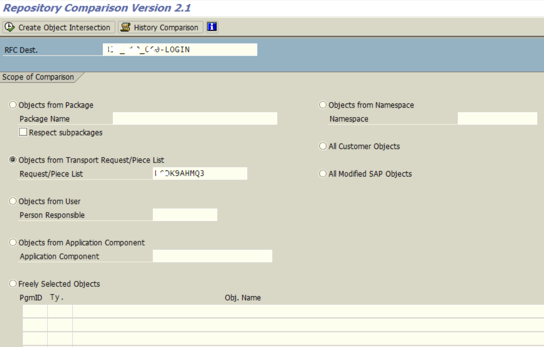 ABAP Repository Comparison tool for transport requests
