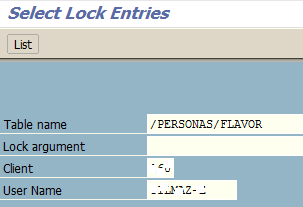 unlock SAP Personas flavor lock entry