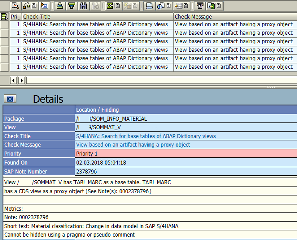 ATC check: View based on an artifact having a proxy object