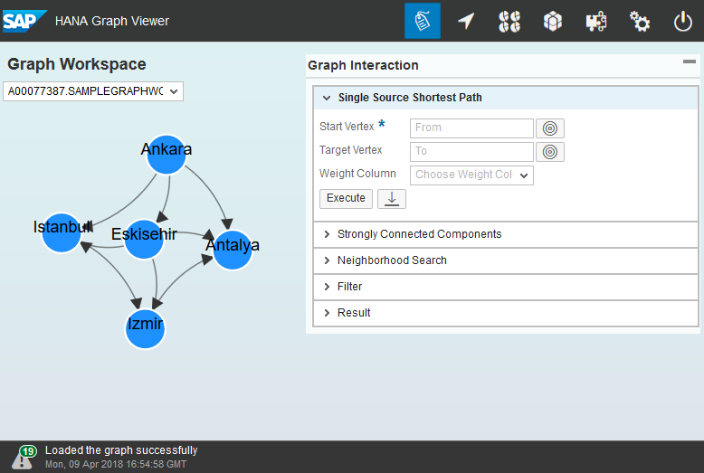 sample Graph WorkSpace data on SAP HANA Graph Viewer visualization tool