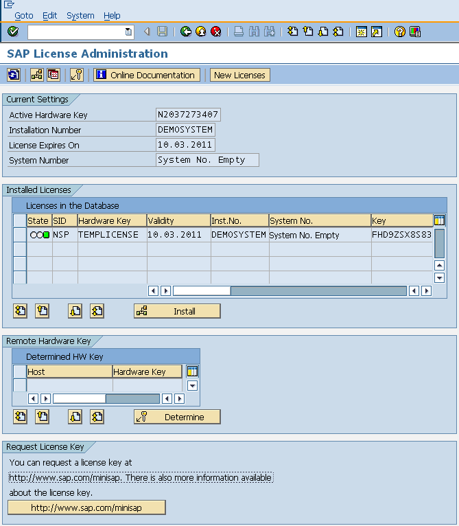 Sap license administration