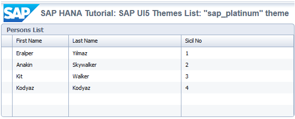 SAP UI5 theme sap_platinum