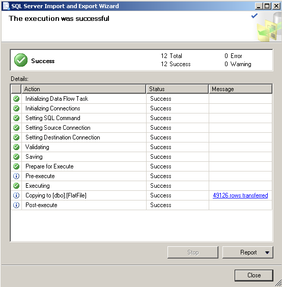 sql-server-import-and-export-wizard-import-task-execution-process