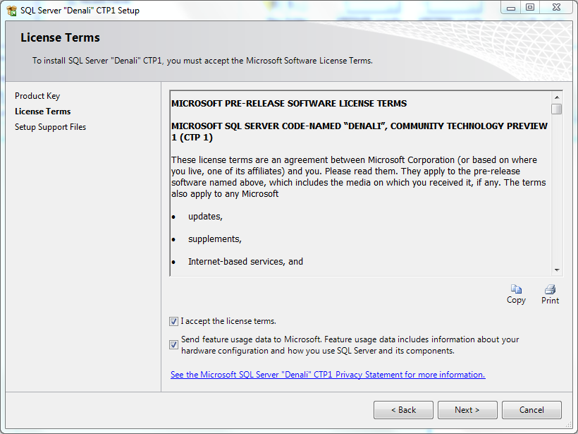 Microsoft SQL Server 2011 Denali license terms Microsoft SQL Server 2011 Denali license terms