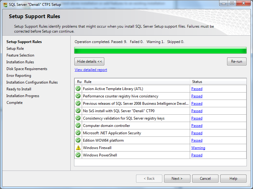 Microsoft SQL Server 2011 setup support rules Microsoft SQL Server 2011 setup support rules