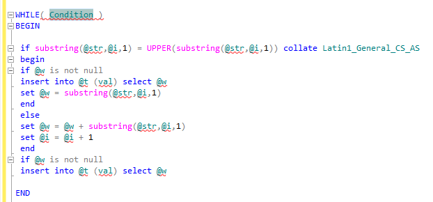 sql code snippet for while loop in SQL Server 2012 sql code snippet for while loop in SQL Server 2012