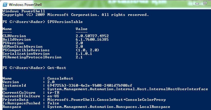 Windows Powershell version check Windows Powershell version check