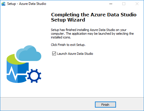 Azure Data Studio installation completed