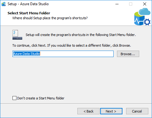 Azure Data Studio Start Menu shortcut