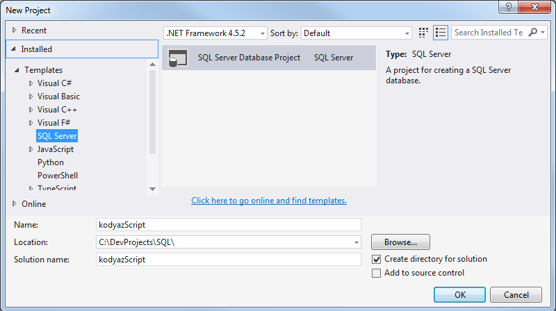 Create Sql Database Tools