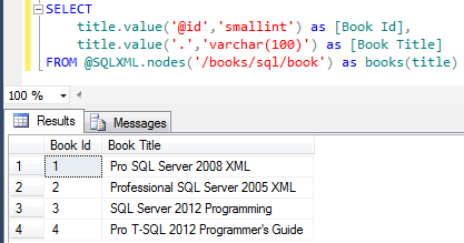SQL Server XML query to Select attribute and text data