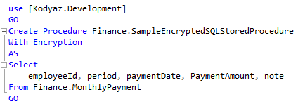 SQL stored procedure encryption on SQL Server