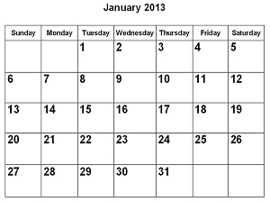 monthly calendar using SQL