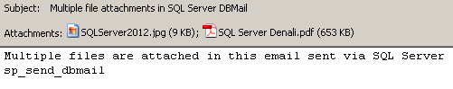 multiple file attachments in SQL Server dbmail
