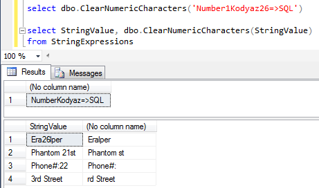 remove numeric characters in a string expression using SQL function