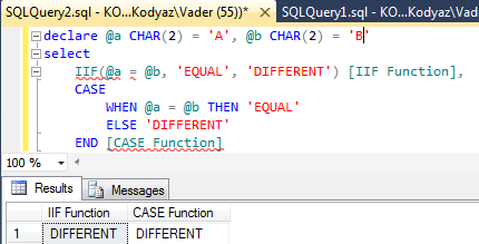 SQL IIF function and CASE function