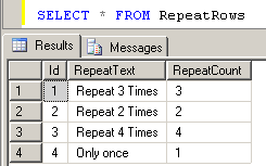 sql rows to repeat