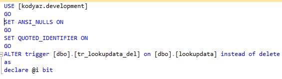 SQL Server database table Instead of Delete trigger