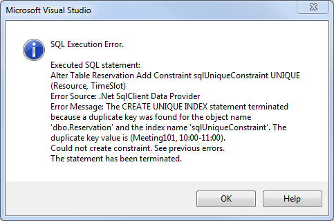 could not create unique constraint in SQL Server