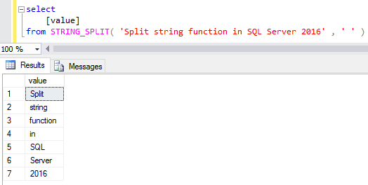 SQL Server String_Split function