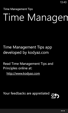 Windows Phone time management tips app