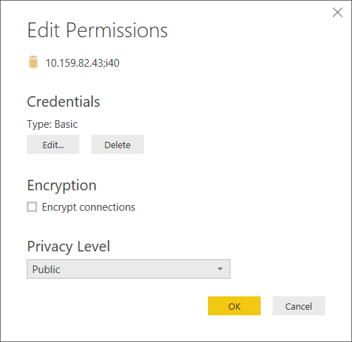 Redshift data source permissions for Power BI connection