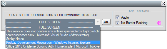 screen recorder tool to capture specific window