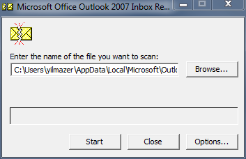 scanpst Office Outlook repair tool