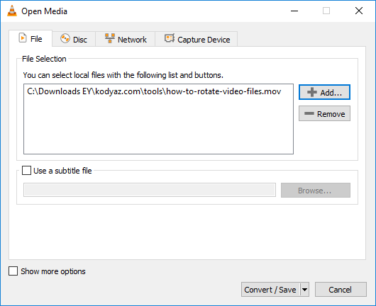 select video file to convert