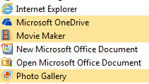 Windows Start menu for Windows Essentials