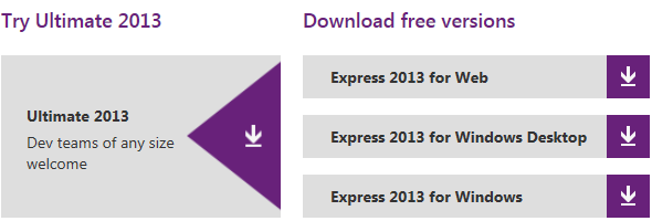 download Visual Studio 2013 free
