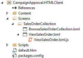 Visual Studio HTMLClient screens for OData entities