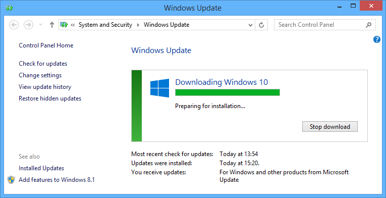 preparing Windows 10 installation
