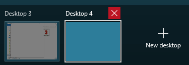 close Windows 10 virtual desktop