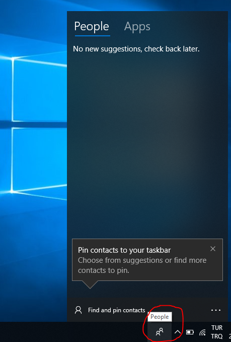 Windows 10 People app icon on taskbar
