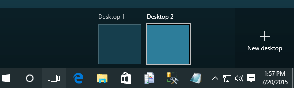 multiple virtual desktops on Windows 10 Task View