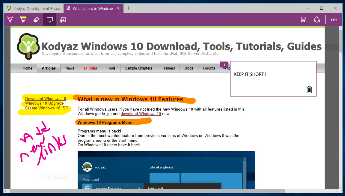 Windows 10 Edge Internet Browser