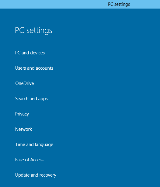 Windows 10 PC settings tool