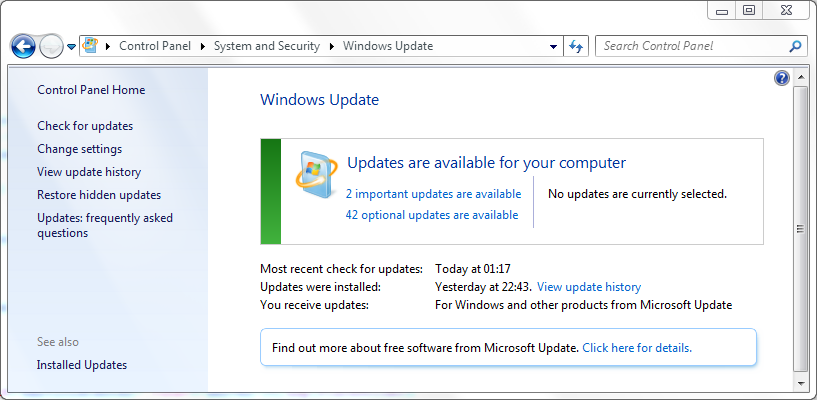 Windows 7 service pack release