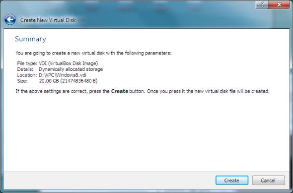create virtual disk summary create virtual disk summary