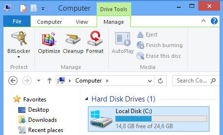 Windows 8 File Explorer Drive Tools