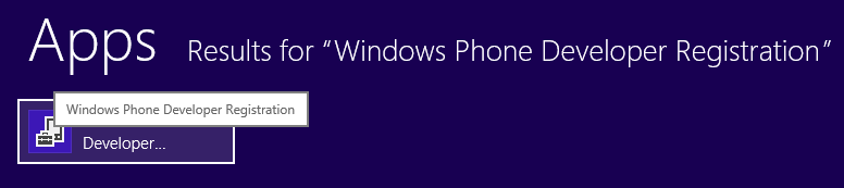 run Windows Phone Developer Registration tool