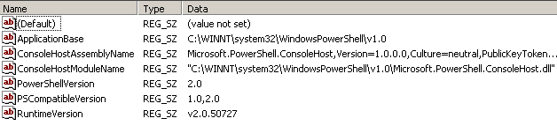 check PowerShell version using registry