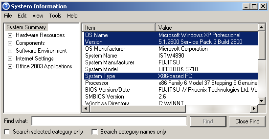check-windows-version-using-msinfo32-windows-xp