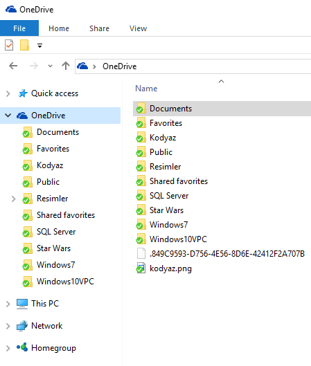 display OneDrive content using Windows Explorer